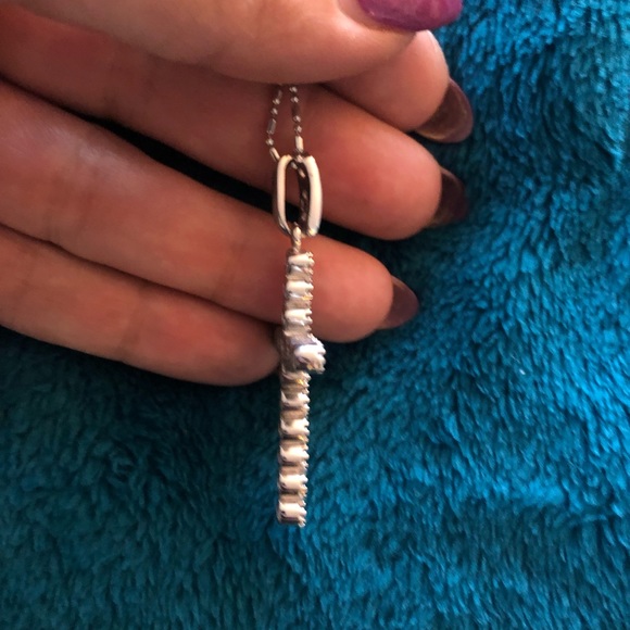 Sterling Silver and CZ Cross with Sterling chain - Picture 7 of 7
